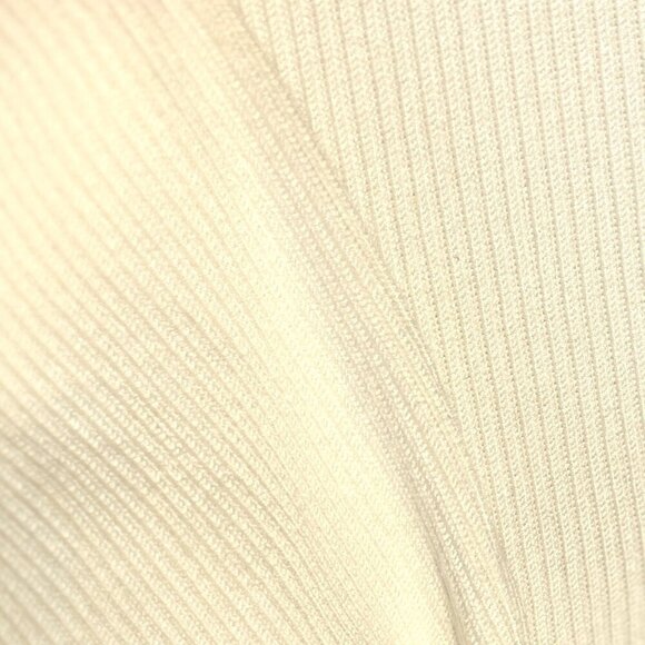 Boston Proper SZL Ivory Viscose Mock Neck Ribbed Sweater Minimalist Classic Chic - Picture 9 of 12